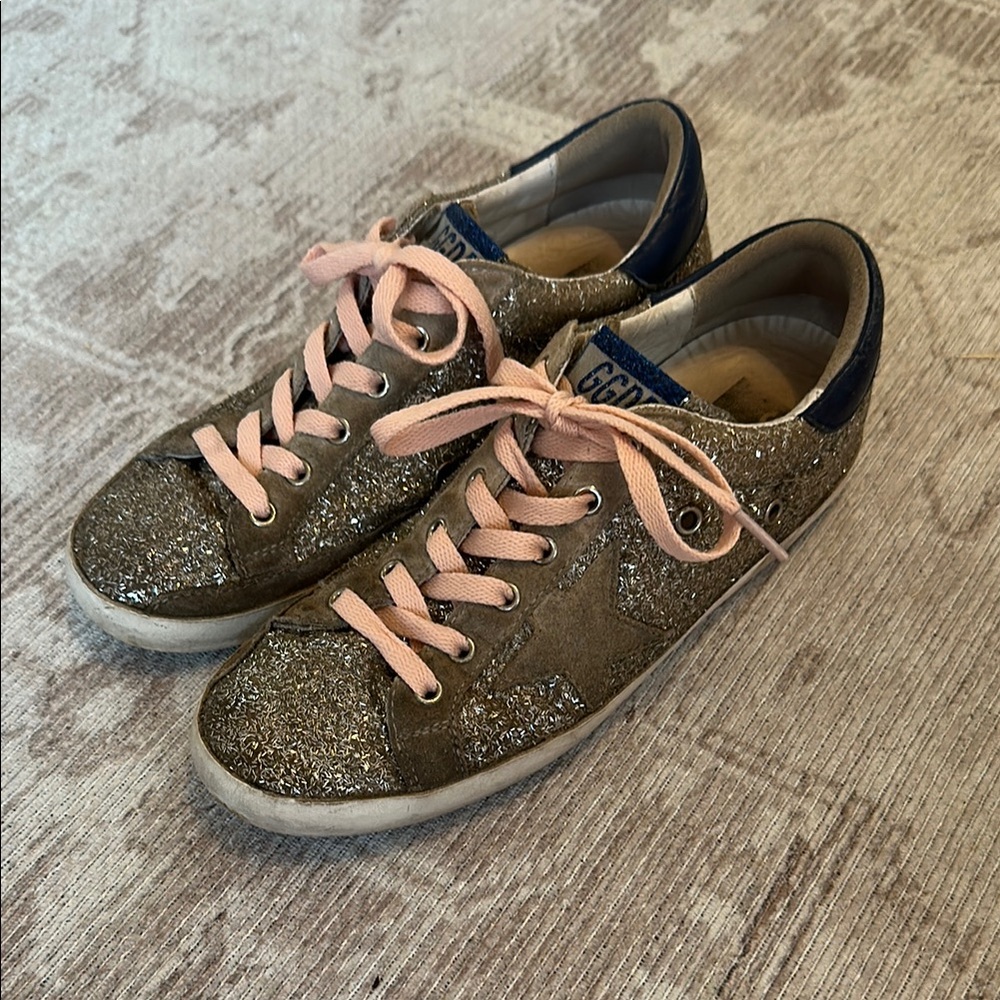 Golden Goose Glitter Sneakers (Size 39) Pink and silver